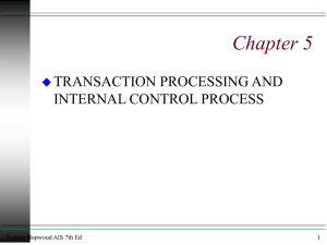 Control Objectives and Transaction Cycles