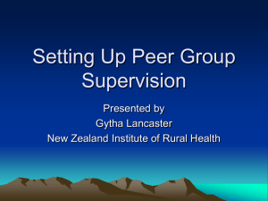 Setting Up Peer Group Supervision
