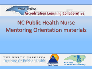 NC Public Health Nurse Mentoring Pilot