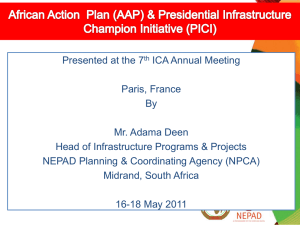 NPCA AAP PICI - The Infrastructure Consortium for Africa