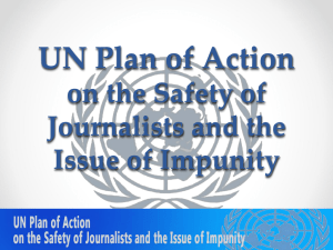UN Plan of Action on Safety of Journalists and the