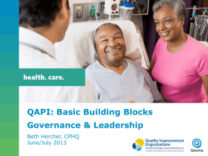 QAPI: Basic Building Blocks Governance & Leadership