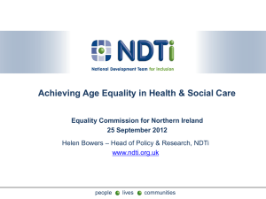 Presentation - Equality Commission, Northern Ireland