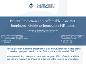 Patient Protection and Affordable Care Act: Employers Guide