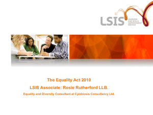 Update on Equality Act 2010 – Rosie Rutherford
