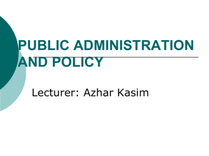 PUBLIC ADMINISTRATION AND POLICY