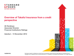Overview of Takaful Insurance from a credit perspective Ali