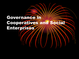 Governance in Co-operatives and Social