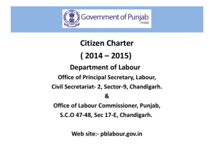 Citizen Charter - Department of Labour, Government of Punjab