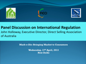 April 2013 - John Holloway - India Direct Selling Association