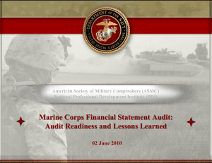 Audit Readiness - American Society of Military Comptrollers