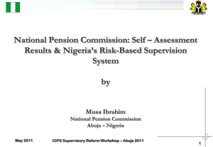 National Pension Commission Self-assessment results and