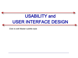 USABILITY and USER INTERFACE DESIGN