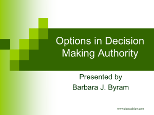 Options in Decision-Making Authority