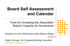 Board Self Assessment and Calendar