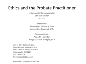 Ethics and the Probate Practitioner