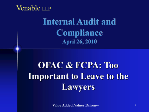 OFAC & FCPA - Venable LLP