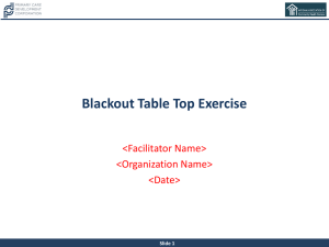 Blackout Tabletop Exercise - Primary Care Development Corporation