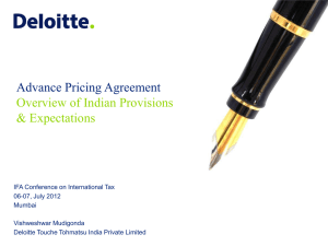 Advance Pricing Agreement