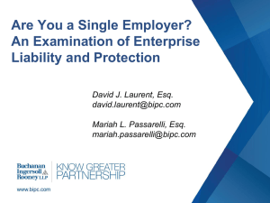 Are You a Single Employer? An Examination of Enterprise Liability