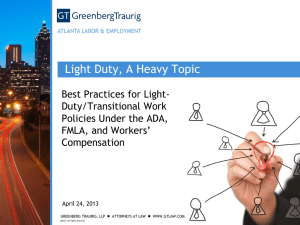 Light Duty, A Heavy Topic - National Employment Law Council
