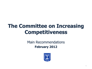 Recommendations of the Committee on Increasing Competitiveness