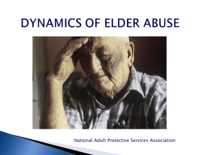 Dynamics of Elder Abuse - Academy for Professional Excellence