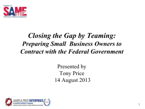 Teaming and Developing_a_Winning_Proposal 25 July 2013