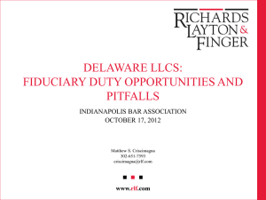 Delaware LLCs: Fiduciary Duty Opportunities and Pitfalls