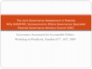 The Joint Governance Assessment in Rwanda Willy