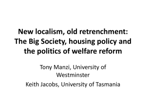 New localism, old retrenchment: The Big Society, housing policy and