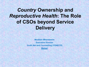 The Role of CSOs beyond Service Delivery
