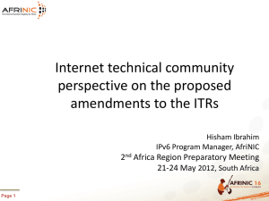 Internet Technical Community ITRs