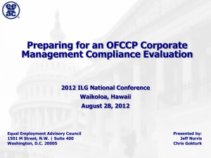 Corporate Management Compliance Review Briefing