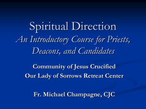 Seeking Spiritual Direction - Community of Jesus Crucified