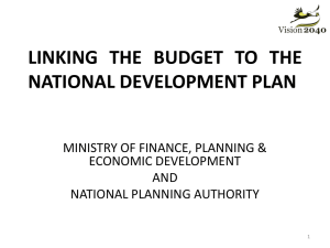 LINKING THE BUDGET TO NDP 18 Oct