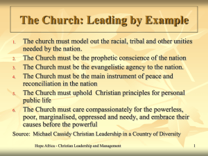 Chr leadership presentation - Tumelong: Mission & Development