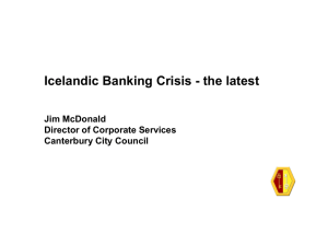 Icelandic Banking Crisis - Society of District Council Treasurers