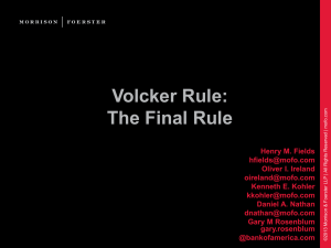 Volcker Rule: The Final Rule