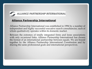 API Presentation Autumn 2014 - Alliance Partnership International