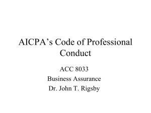 AICPA`s Code of Professional Conduct