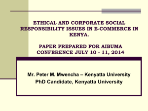 ETHICAL AND CORPORATE SOCIAL RESPONSIBILITY ISSUES IN