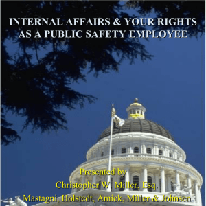 Internal Affairs & Your Rights as a Public Safety Employee