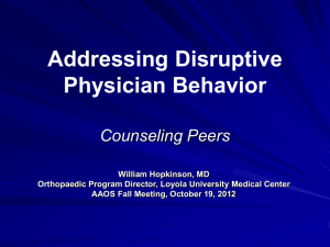 Addressing Disruptive Physician Behavior