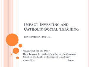 Impact Investing and Catholic Social Teaching
