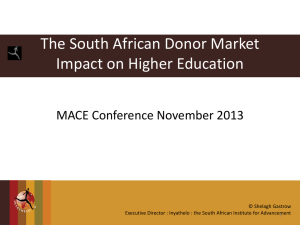 The South African Donor Market Impact on Higher Education