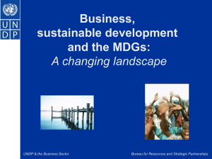 Business, sustainable development and the MDGs