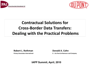 Contractual Solutions for Cross-Border Data Transfers: Dealing with