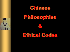 CHinese Philosophies & Ethical Codes