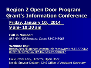 Region _ Open Door Program RFP Bidder`s Conference